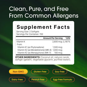 NatureBell Complex de Vitamine K 2 600mcg, emballage et gélules