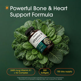 NatureBell Complex de Vitamine K 2 600mcg, gélules sur fond blanc