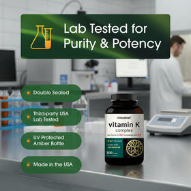 NatureBell Complex de Vitamine K 2 600mcg, gélules sur une table