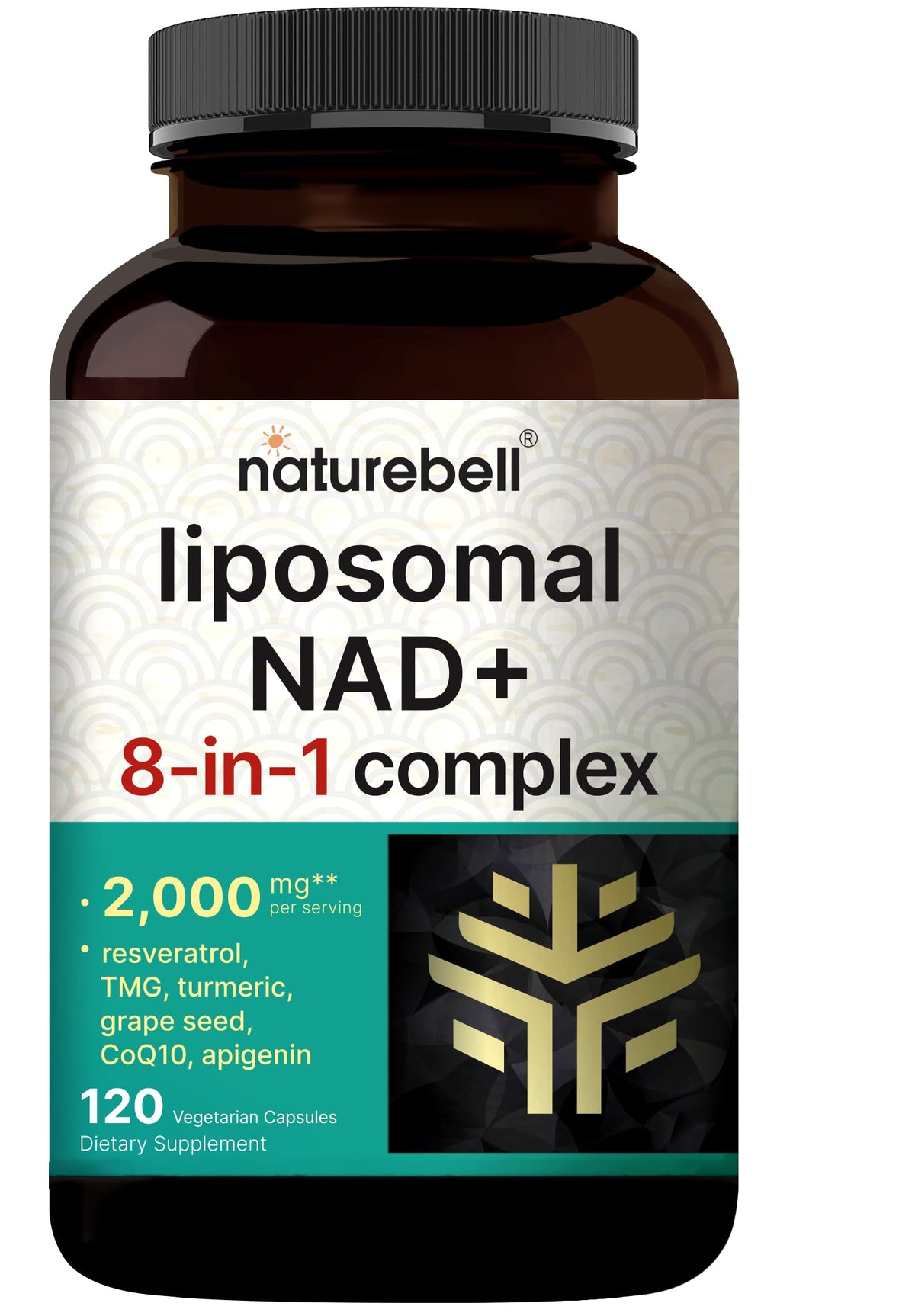 NatureBell Complex Liposomal NAD+ 2000mg 120 Capsules Végétariennes - vue avant