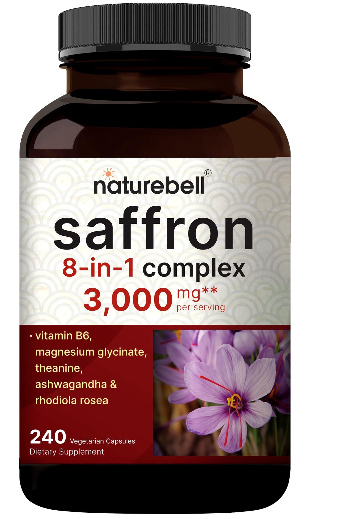 NatureBell Complex Safran 8-en-1 240 Capsules Végétariennes vue de face