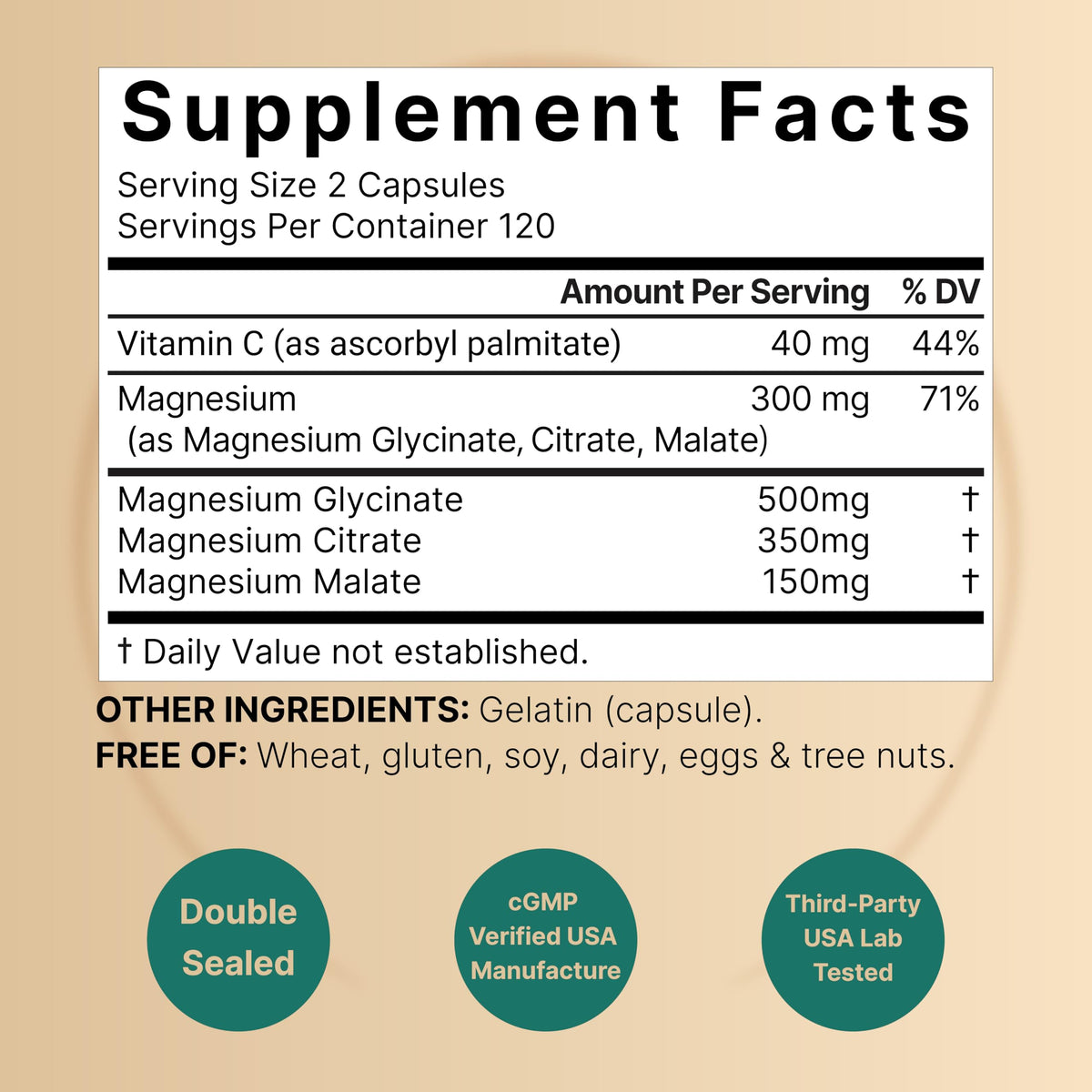 NatureBell Complexe de Magnésium Triple 240 capsules profil