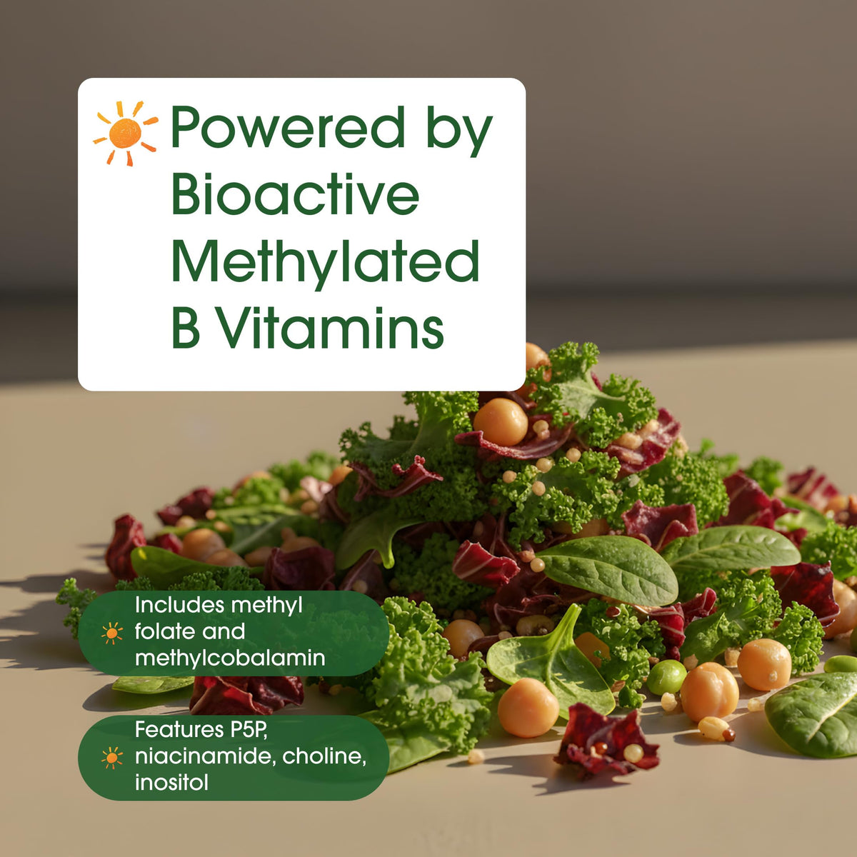 NatureBell Complexe de Vitamines B Méthylées, gélules sur un fond blanc