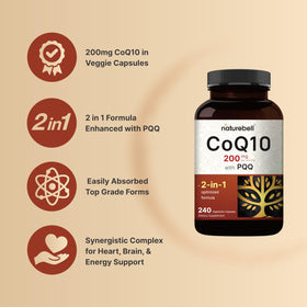 NatureBell CoQ10 200mg capsules végétales sur fond blanc
