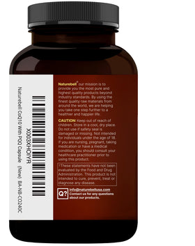NatureBell CoQ10 200mg PQQ en gros plan sur l'étiquette