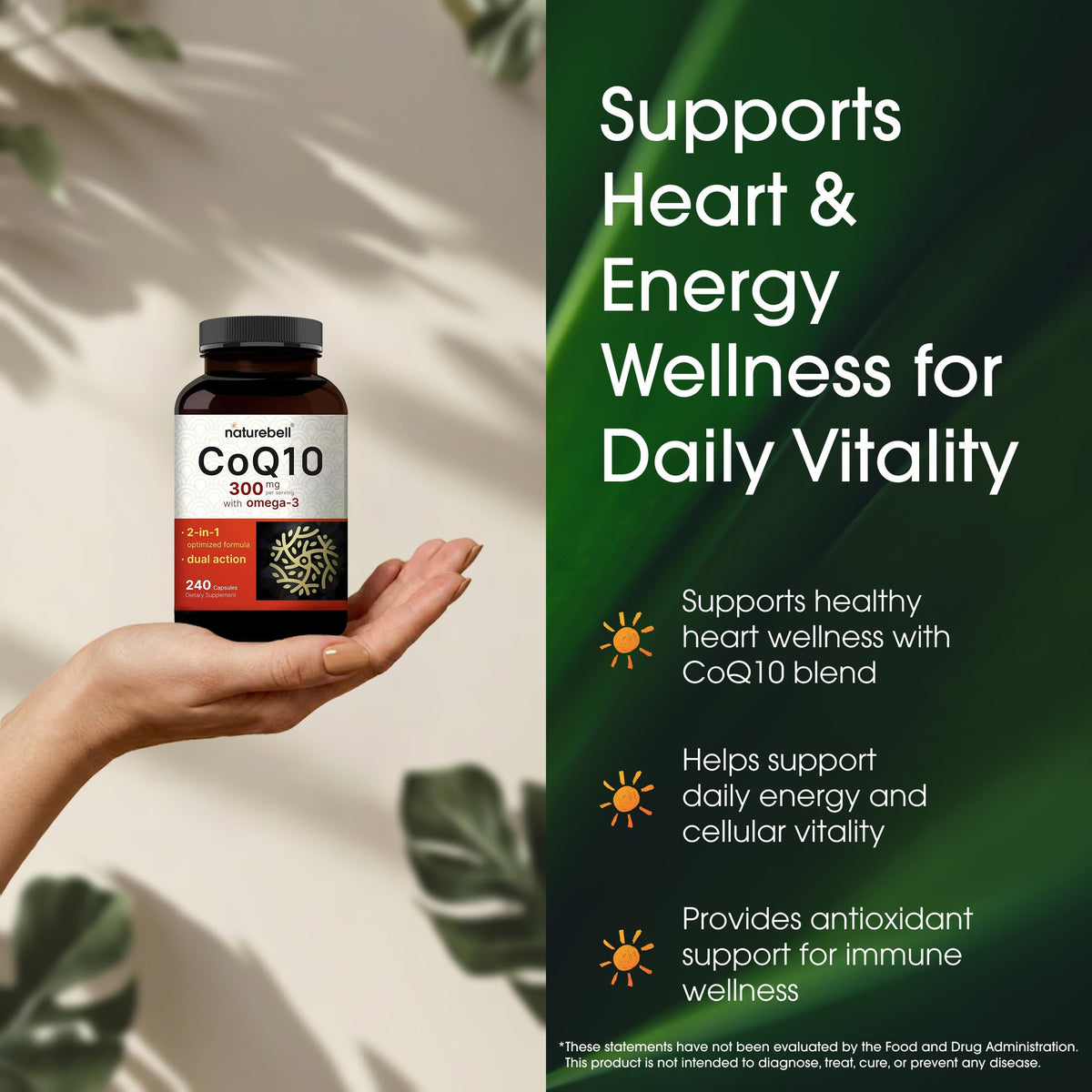 NatureBell CoQ10 300mg 240 capsules avec dosage