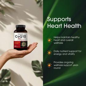 NatureBell CoQ10 400mg, bouteille ouverte avec capsules