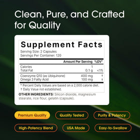 NatureBell CoQ10 400mg, capsules végétariennes sur une surface
