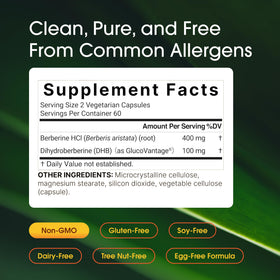 NatureBell Dihydroberberine capsules avec étiquette détaillée