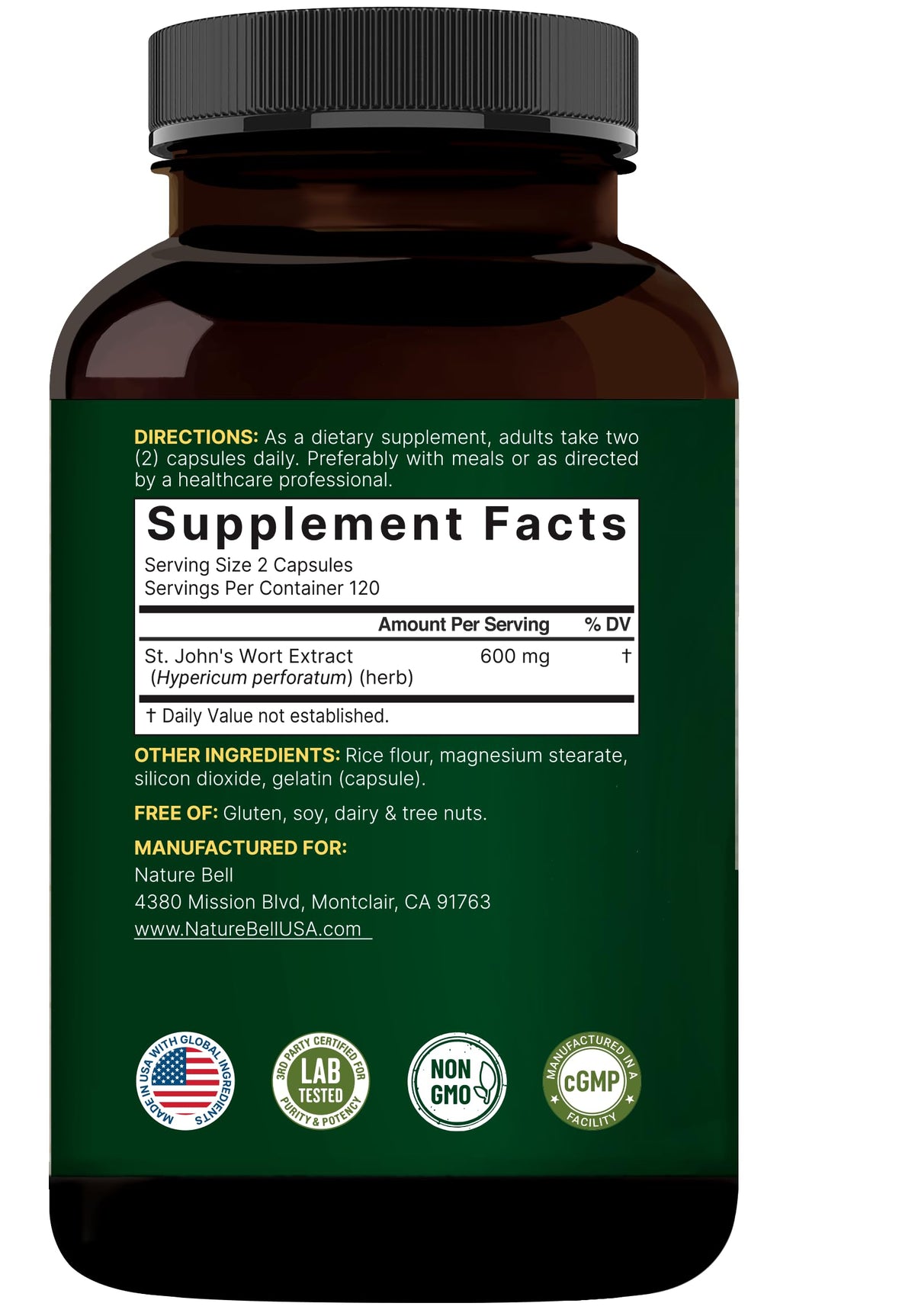 NatureBell Extrait de Millepertuis 240 capsules avec ambiance zen