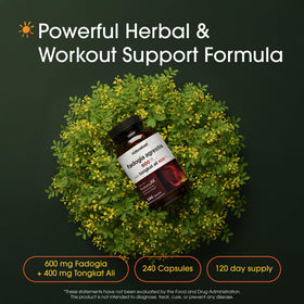 NatureBell Fadogia Agrestis 600mg et Tongkat Ali 400mg capsules vue de côté