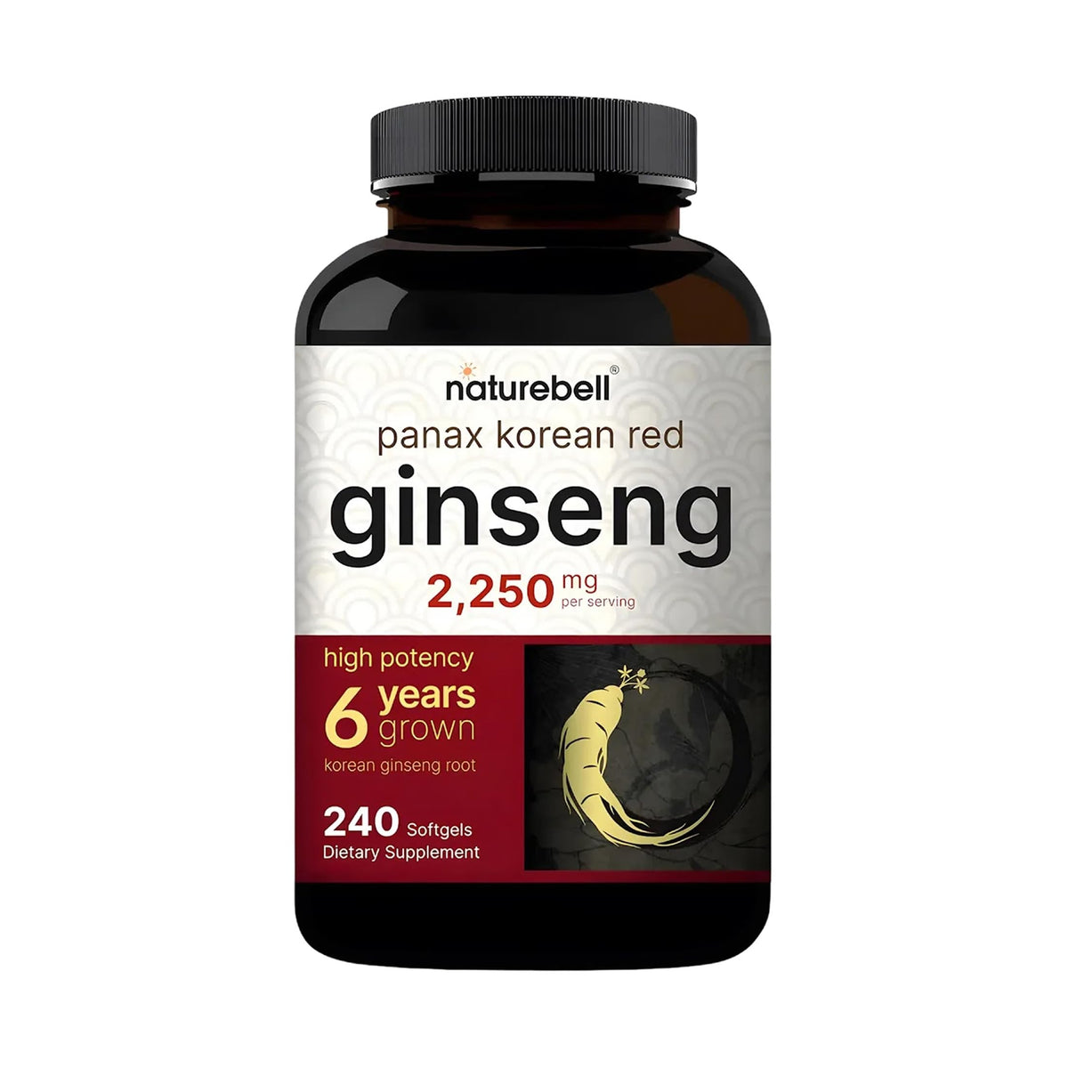 NatureBell Ginseng Coréen Rouge 240 gélules végétales vue de face