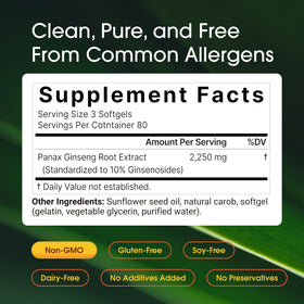 NatureBell Ginseng Coréen Rouge gélules végétales sur fond blanc
