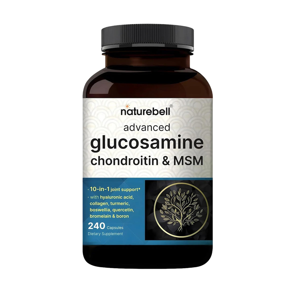 NatureBell Glucosamine Chondroïtine 240 capsules vue de face