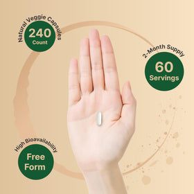 NatureBell Glutathione 2000mg capsules à côté d'un verre d'eau