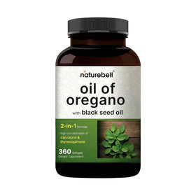 NatureBell Huile d'Origan et Huile de Graines Noires 360 gélules vue de face