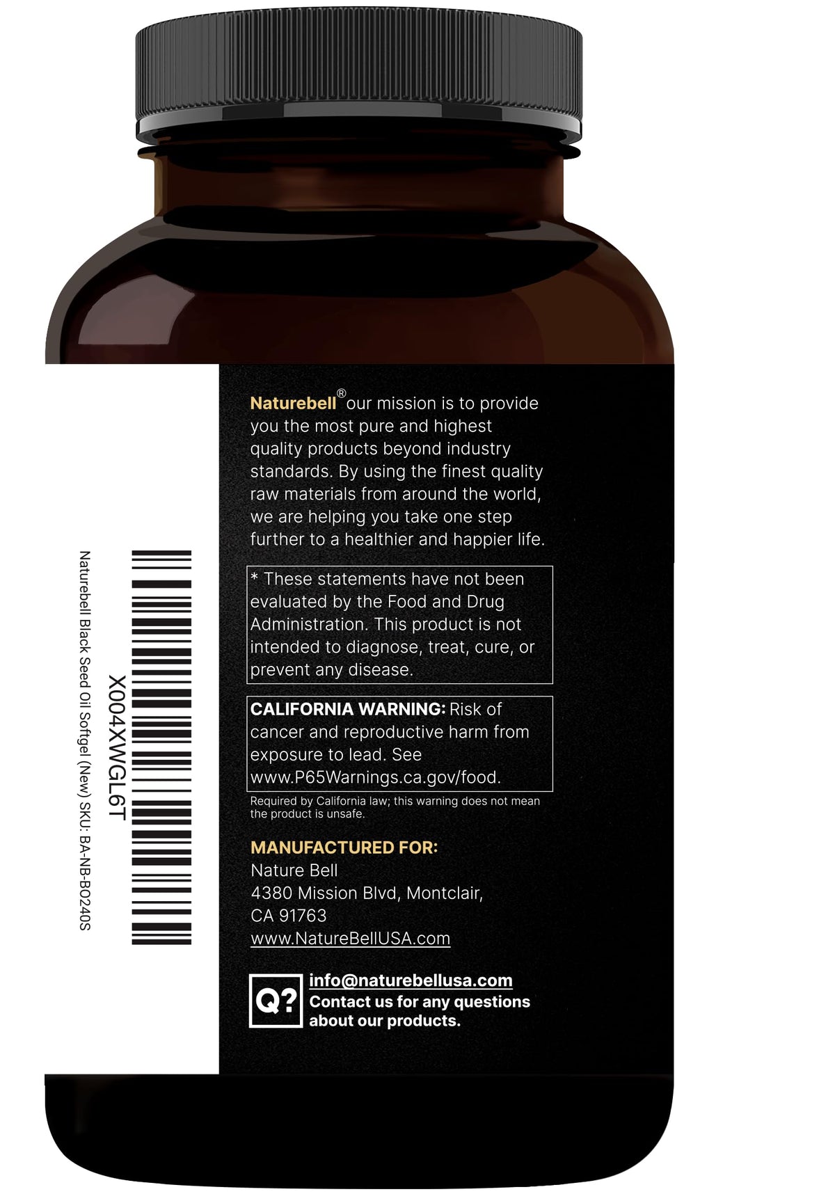 NatureBell huile de graines noires dans un cadre naturel