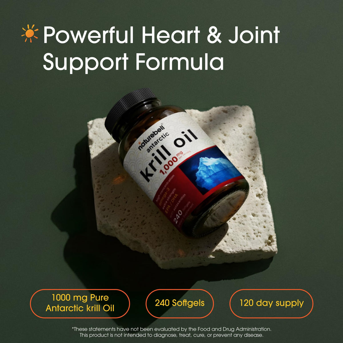 NatureBell huile de krill antarctique 1000 mg gélules molles arrière