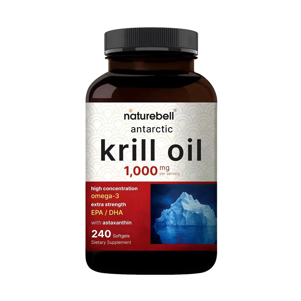 NatureBell huile de krill antarctique 1000 mg gélules molles avant