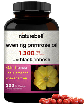 NatureBell Huile de Onagre 1300mg mini-gélules vue avant
