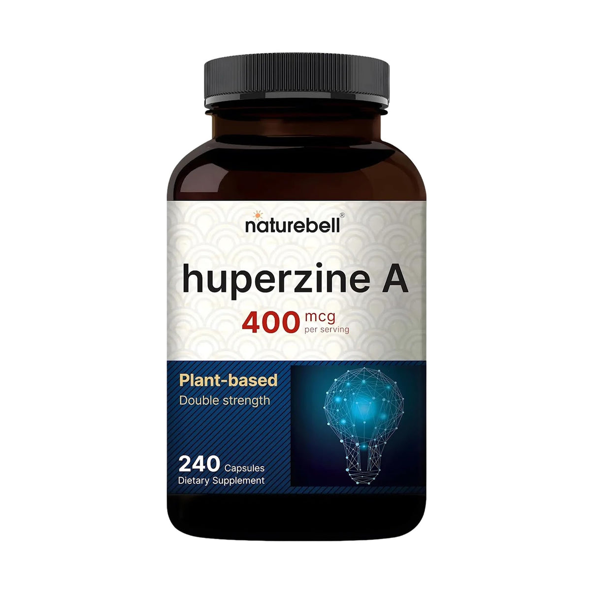 NatureBell Huperzine A 400mcg 240 capsules vue avant du flacon