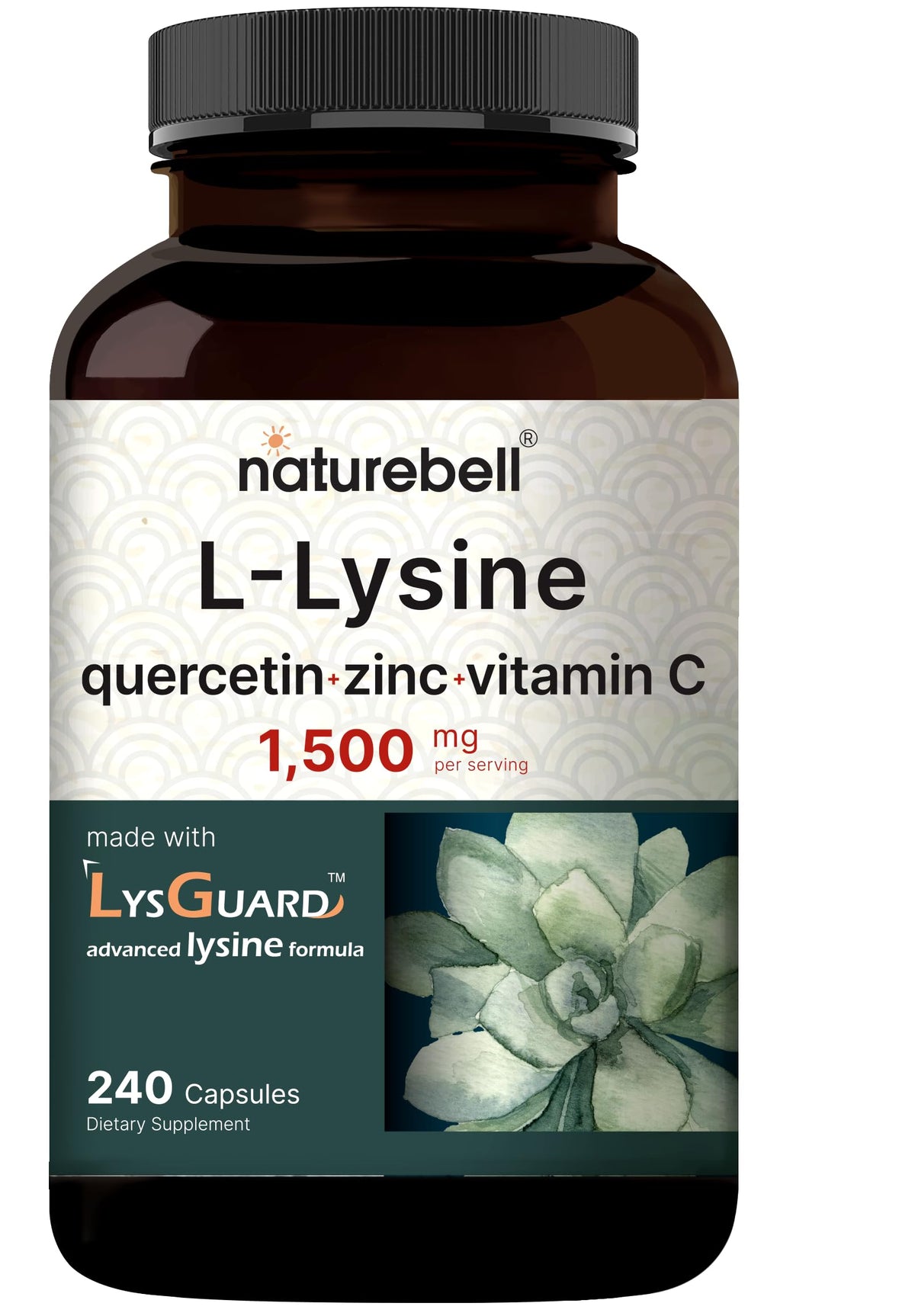 NatureBell L-Lysine 1000mg capsules packaging front view