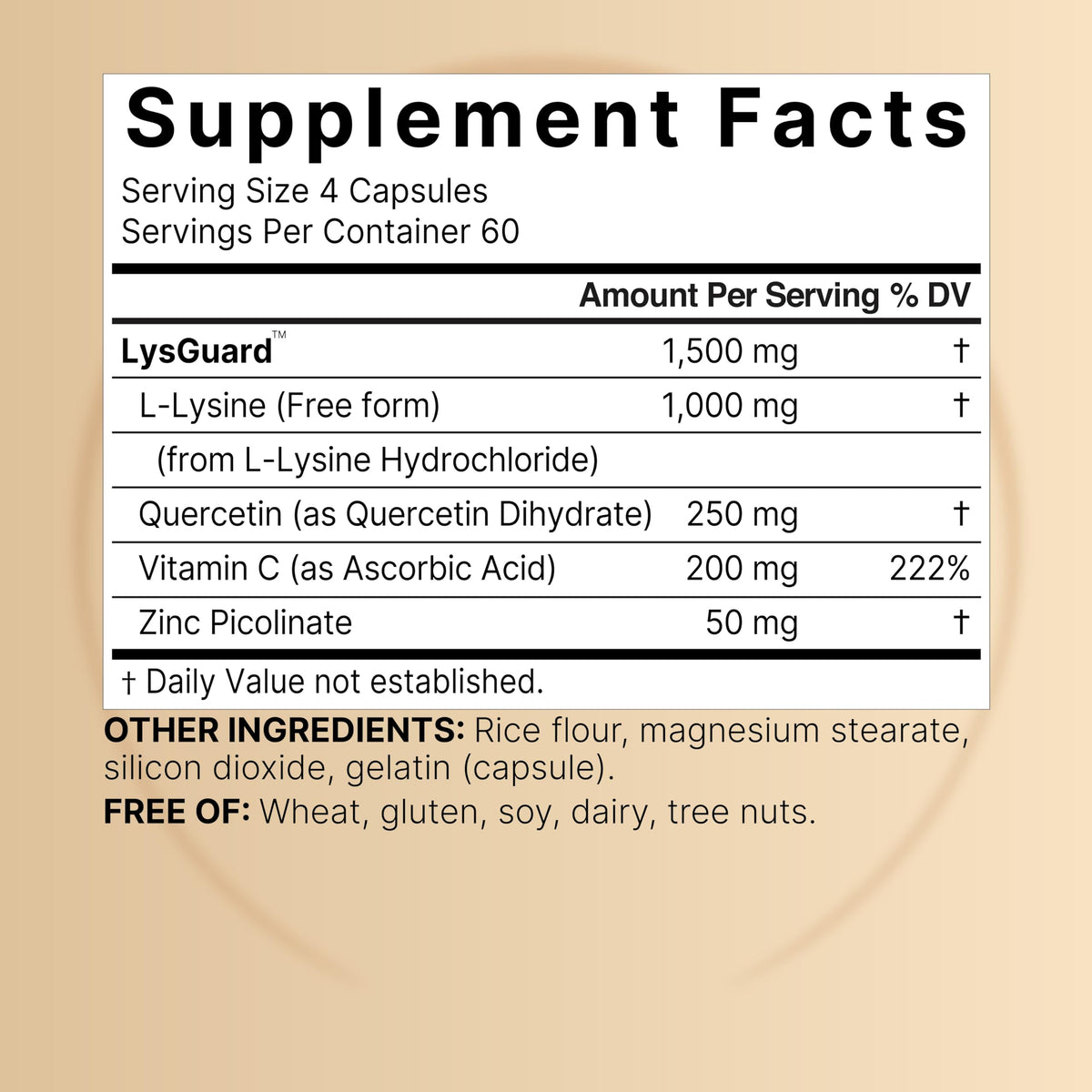 NatureBell L-Lysine 1000mg capsules side view