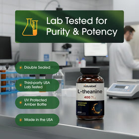 NatureBell L-Théanine 400mg - vue de côté de l'emballage