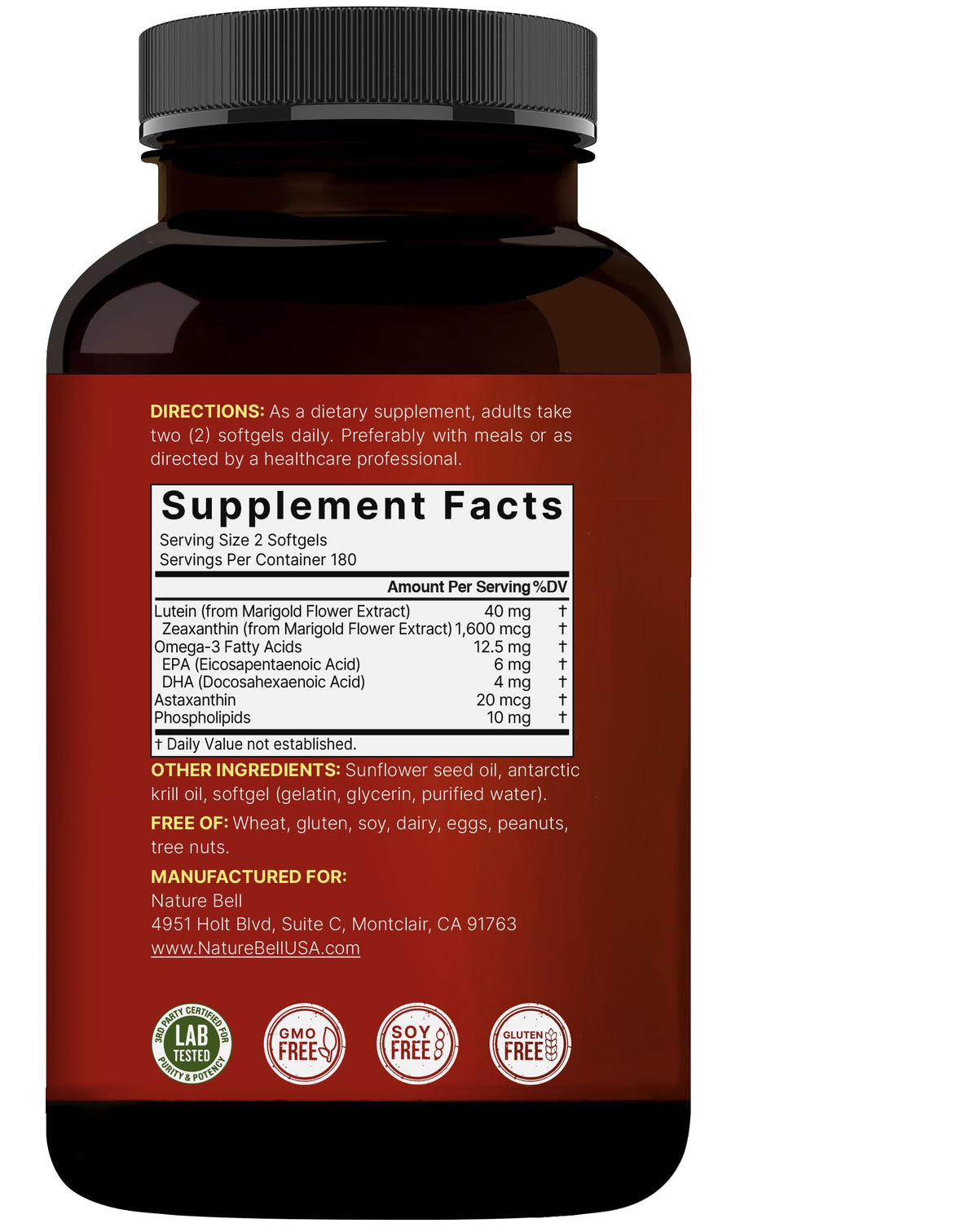 NatureBell Lutein 40mg gélules en situation d'utilisation
