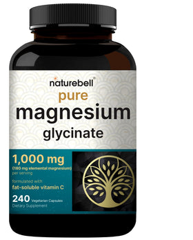 NatureBell Magnésium Glycinate 1000 mg 240 Capsules Végétariennes vue de face