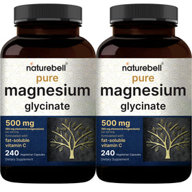 NatureBell Magnésium Glycinate Pur 500mg 2 Paquets, vue avant