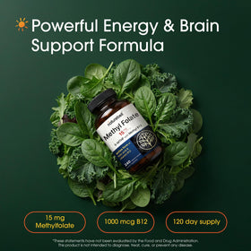 NatureBell Methyl Folate 15mg 240 capsules, vue arrière