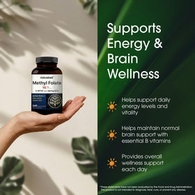 NatureBell Methyl Folate 15mg, capsules dans un bol