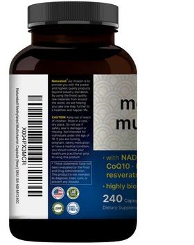 NatureBell Multivitamines Méthylées, capsules avec un fond naturel