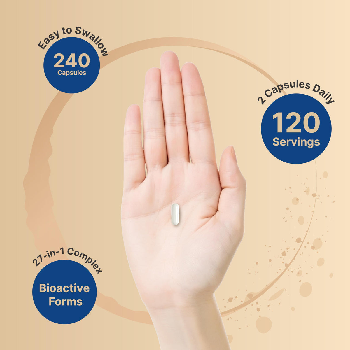 NatureBell Multivitamines Méthylées, détails des ingrédients sur l'emballage