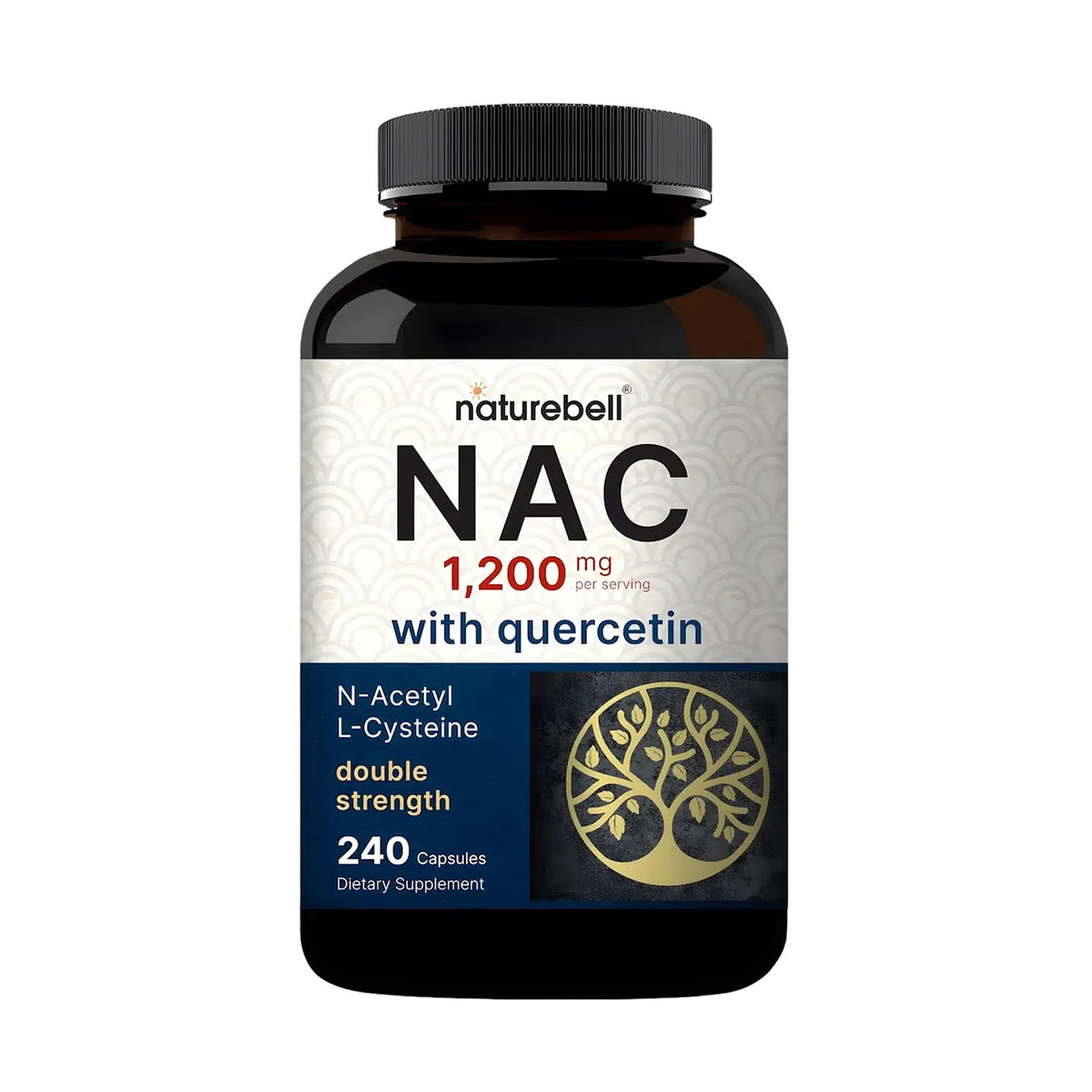 NatureBell NAC 1200mg Quercétine 240 Capsules vue de face