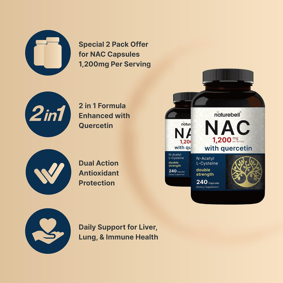 NatureBell NAC 2 Pack capsules avec étiquette
