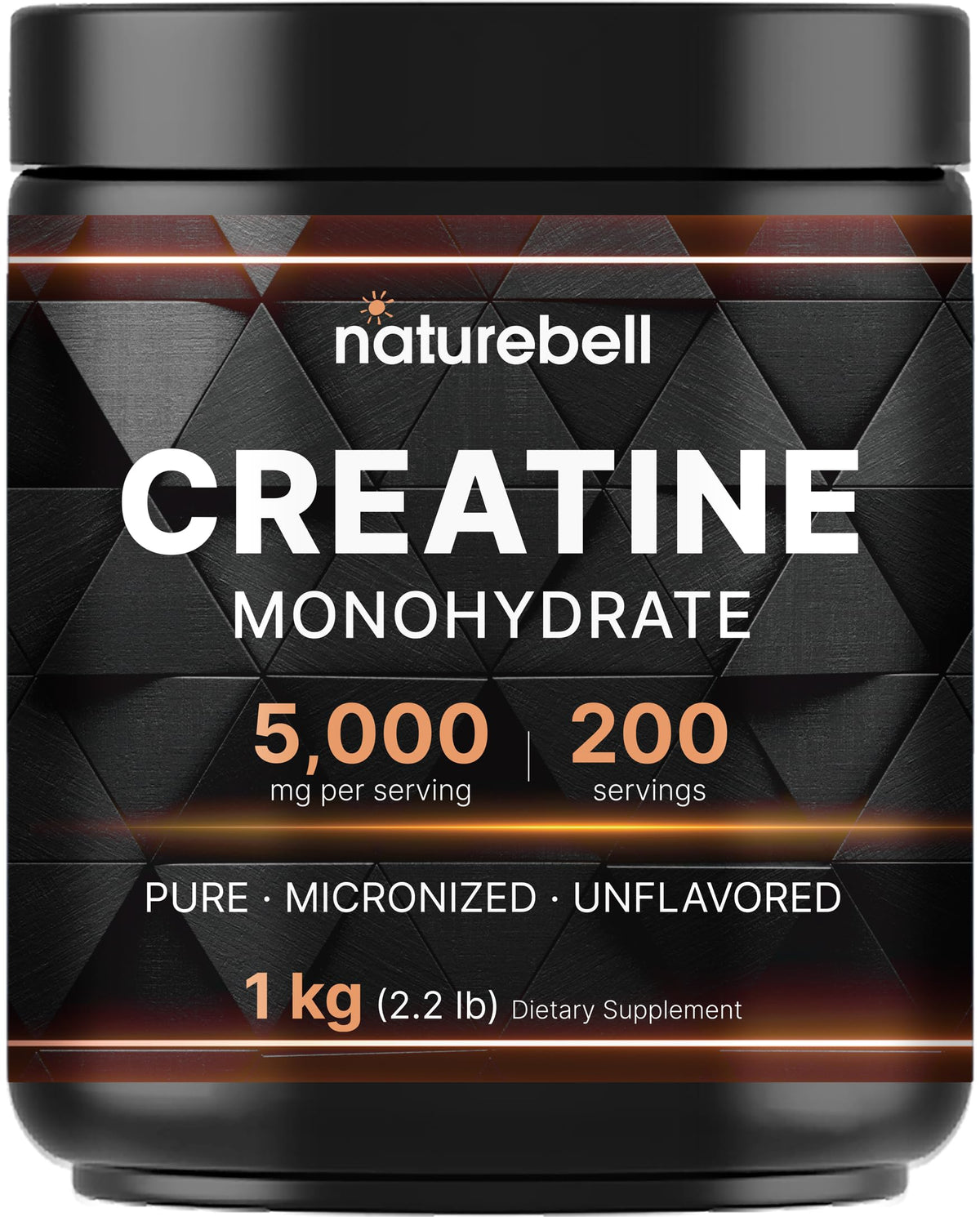 NatureBell Poudre de Créatine Monohydrate Micronisée 200 Portions vue de face