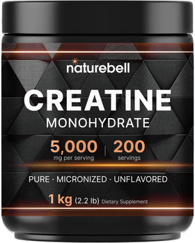 NatureBell Poudre de Créatine Monohydrate Micronisée 200 Portions vue de face