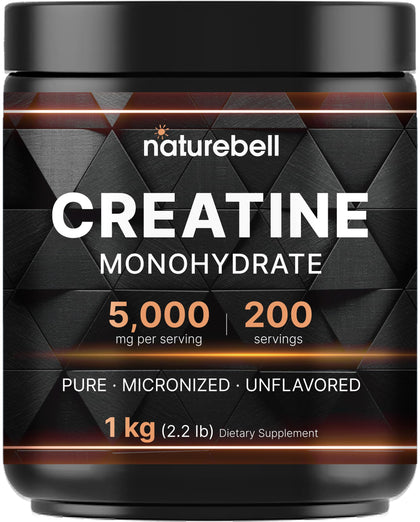 NatureBell Poudre de Créatine Monohydrate Micronisée 200 Portions vue de face