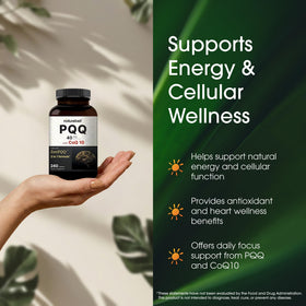 NatureBell PQQ capsules on a wooden table