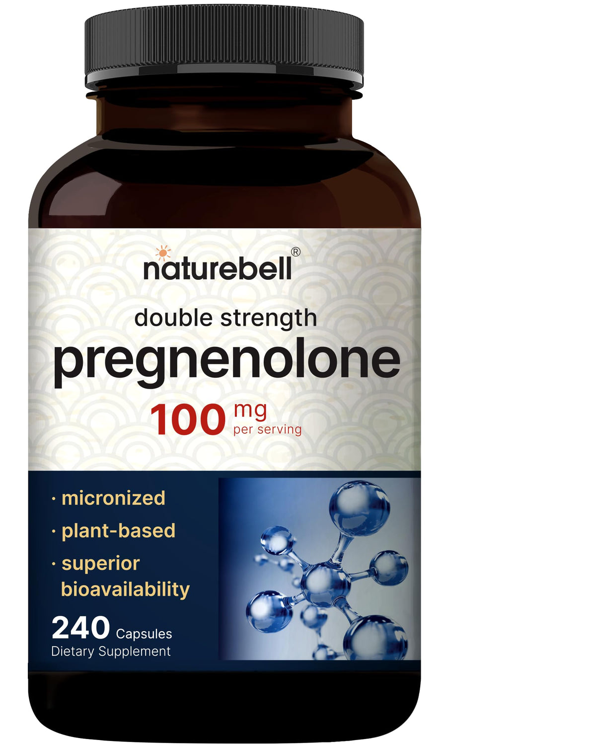 NatureBell Pregnenolone 100mg 240 capsules vue de face