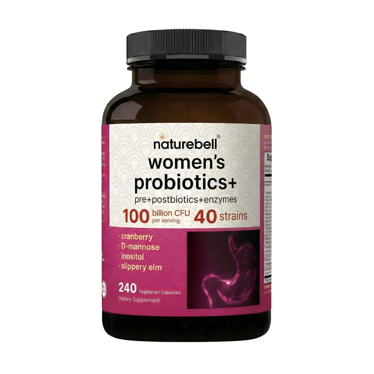 NatureBell Probiotiques Femmes 240 capsules végétariennes vue de face