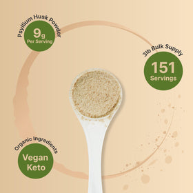 NatureBell Psyllium Husk 3lb Poudre Bio avec cuillère