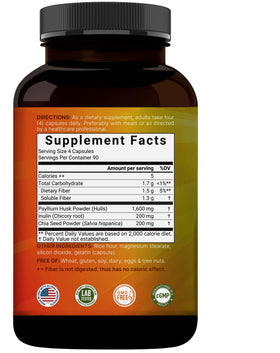 NatureBell psyllium husk capsules avec ingrédients listés