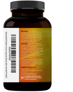 NatureBell psyllium husk capsules en gros plan
