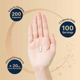 NatureBell Pterostilbene 200 mg capsules back view