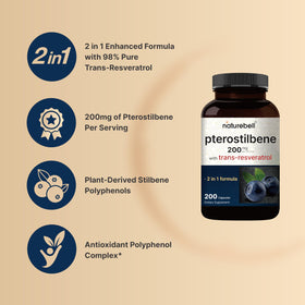 NatureBell Pterostilbene 200 mg capsules side view