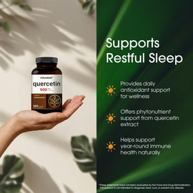 NatureBell Quercétine 500mg capsules avec une cuillère dosette