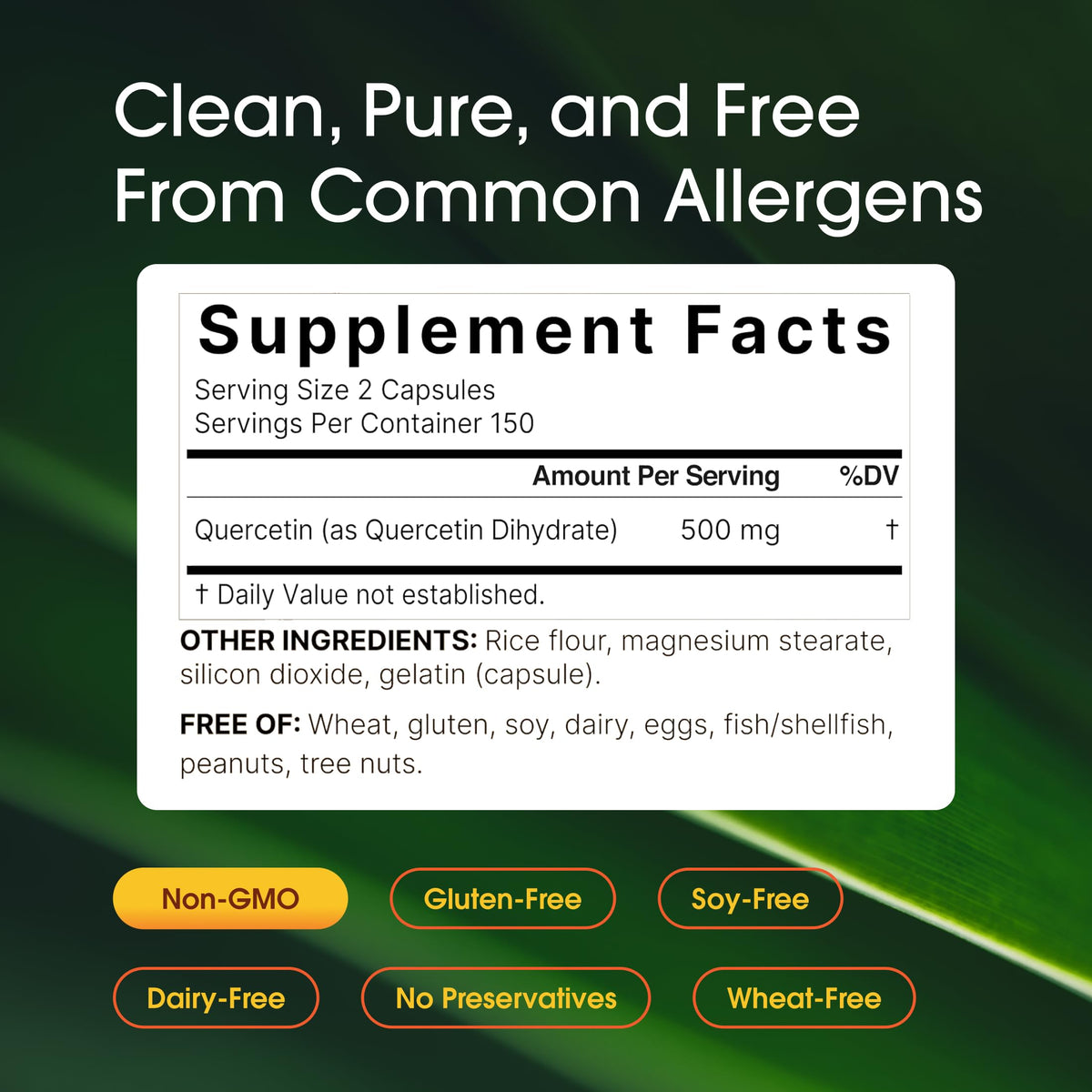 NatureBell Quercétine 500mg capsules sur une surface en bois